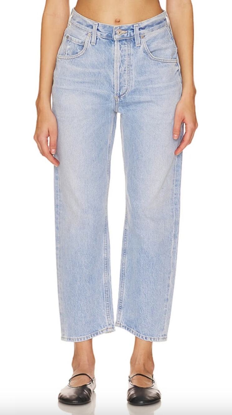 Citizens of Humanity | NWT Dahlia Bow Leg Baby Roll Ribbon Light Barrel Jeans 29
